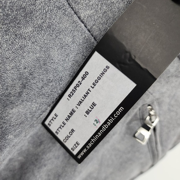 Sachin & Babi Valiant Leggings in Blue Gray Lamb Leather Suede Pants Size 2 NWT - Picture 2 of 5